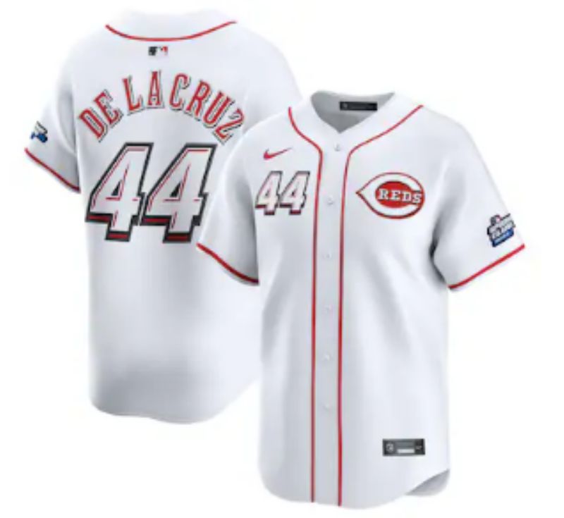 Men 2025 Cincinnati Reds #44 Delacruz White Joint Name Nike MLB Jersey style 07